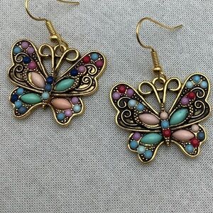 Colorful Butterfly Pierced Earrings